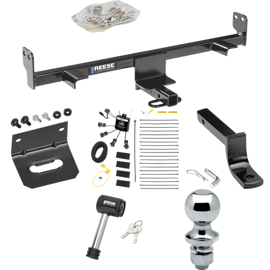 Fits 2006-2009 Mazda 3 Trailer Hitch Tow PKG w/ 4-Flat Zero Contact "No Splice" Wiring Harness + Draw-Bar + 1-7/8" Ball + Wiring Bracket + Hitch Lock (For Hatchback, w/Grand Touring LED Taillights Models) By Reese Towpower