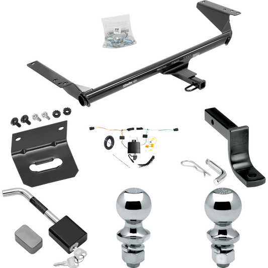 Fits 2021-2023 Chrysler Pacifica Trailer Hitch Tow PKG w/ 4-Flat Wiring Harness + Draw-Bar + 1-7/8" + 2" Ball + Wiring Bracket + Hitch Lock (For Touring L Plus Models) By Draw-Tite