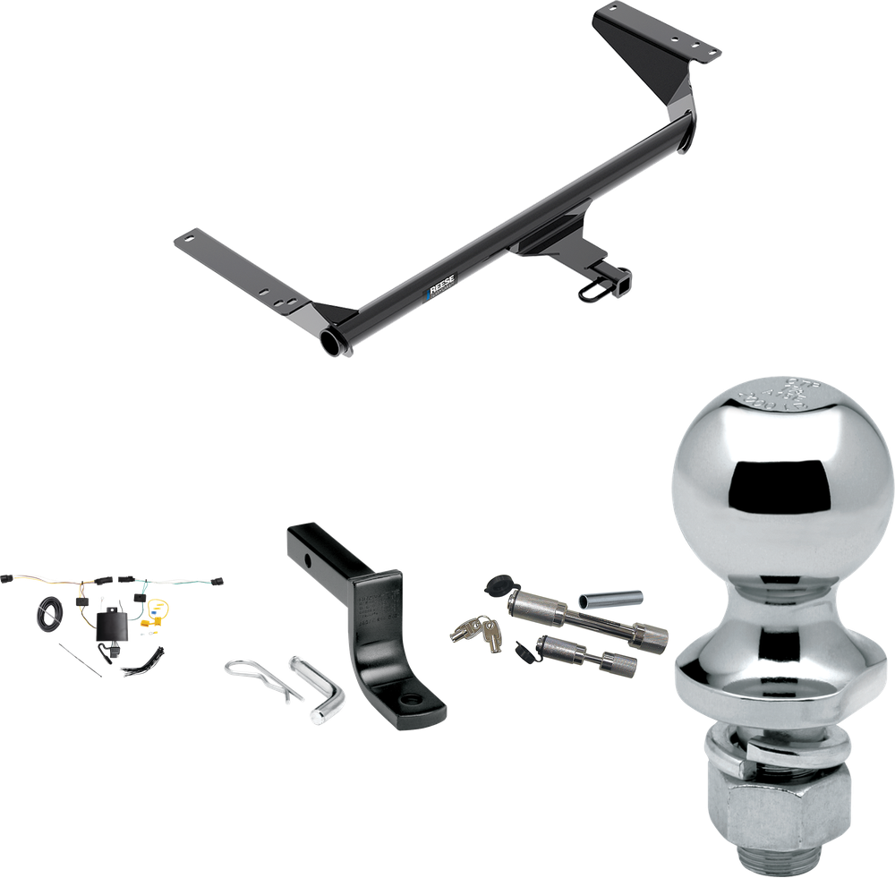 Fits 2021-2023 Chrysler Pacifica Trailer Hitch Tow PKG w/ 4-Flat Wiring Harness + Draw-Bar + 1-7/8" Ball + Dual Hitch & Coupler Locks (For LX Models) By Reese Towpower