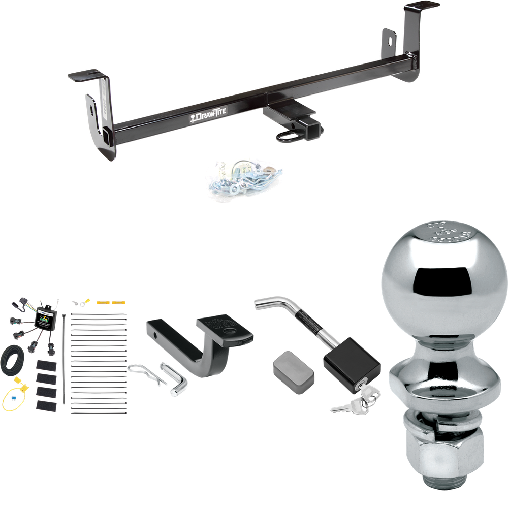 Se adapta al paquete de enganche de remolque Mazda 3 2010-2013 con arnés de cableado de 4 contactos planos "sin empalme" + barra de tracción + bola de 2" + bloqueo de enganche (para modelos Hatchback, con luces traseras LED Grand Touring) de Draw-Tite