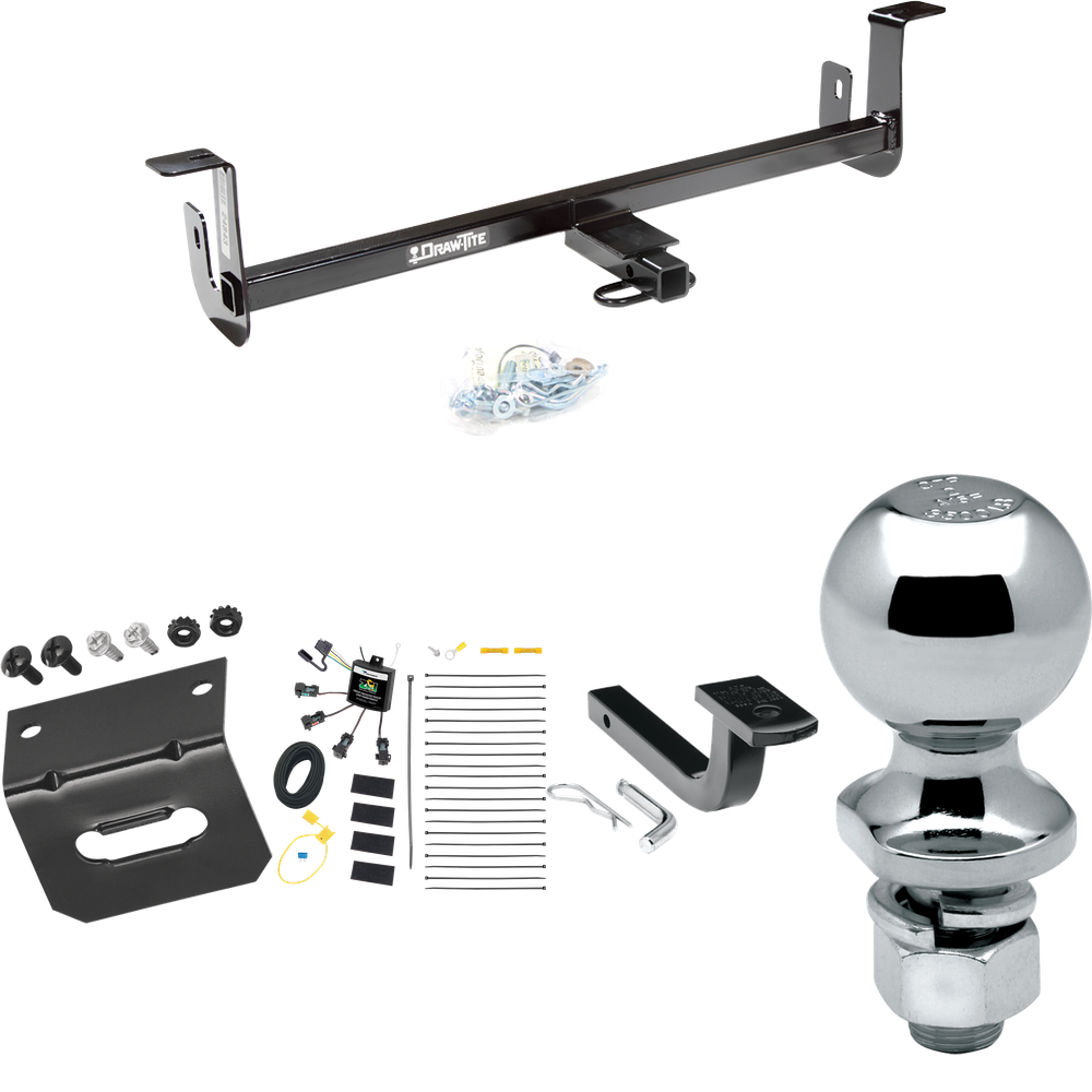 Se adapta al paquete de enganche de remolque Mazda 3 2010-2013 con arnés de cableado de 4 contactos planos "sin empalme" + barra de tracción + bola de 2" + soporte de cableado (para modelos Hatchback, con luces traseras LED Grand Touring) de Draw-Tite