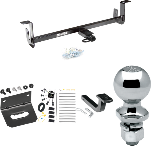 Fits 2010-2013 Mazda 3 Trailer Hitch Tow PKG w/ 4-Flat Zero Contact "No Splice" Wiring Harness + Draw-Bar + 2" Ball + Wiring Bracket (For Hatchback, w/Grand Touring LED Taillights Models) By Draw-Tite