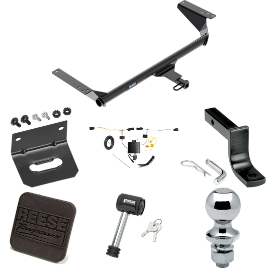 Fits 2021-2023 Chrysler Pacifica Trailer Hitch Tow PKG w/ 4-Flat Wiring Harness + Draw-Bar + 1-7/8" Ball + Wiring Bracket + Hitch Cover + Hitch Lock By Reese Towpower