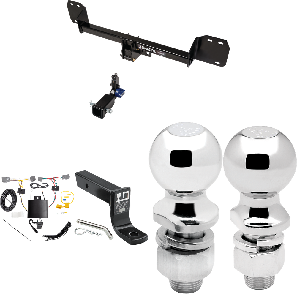 Fits 2016-2023 Volvo XC90 Trailer Hitch Tow PKG w/ 4-Flat Wiring + Ball Mount w/ 4" Drop + 2" Ball + 2-5/16" Ball By Draw-Tite