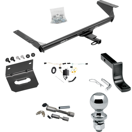 Fits 2021-2023 Chrysler Pacifica Trailer Hitch Tow PKG w/ 4-Flat Wiring Harness + Draw-Bar + 2" Ball + Wiring Bracket + Dual Hitch & Coupler Locks By Draw-Tite