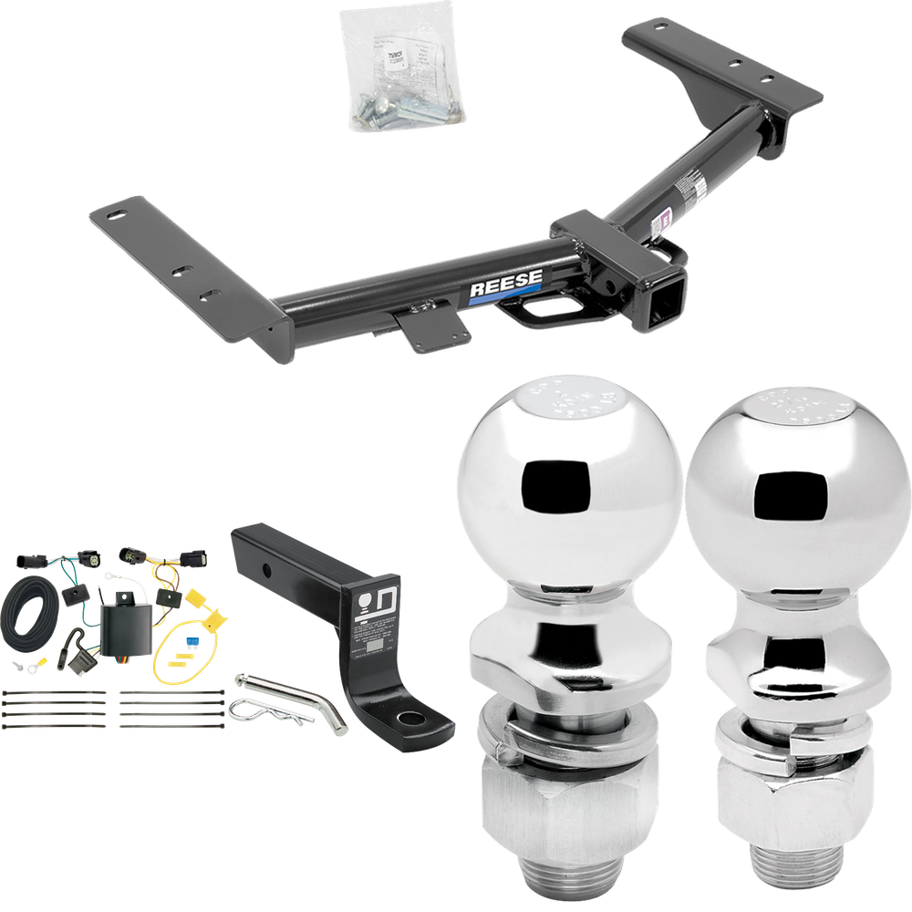 Fits 2015-2023 Ford Transit-350 Trailer Hitch Tow PKG w/ 4-Flat Wiring + Ball Mount w/ 4" Drop + 2" Ball + 2-5/16" Ball (For Single Rear Wheel w/148" Wheelbase, Except Cab & Chassis and the Cutaway Models) By Reese Towpower