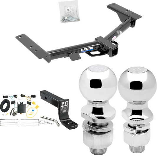 Fits 2015-2023 Ford Transit-350 Trailer Hitch Tow PKG w/ 4-Flat Wiring + Ball Mount w/ 4" Drop + 2" Ball + 2-5/16" Ball (For Single Rear Wheel w/148" Wheelbase, Except Cab & Chassis and the Cutaway Models) By Reese Towpower