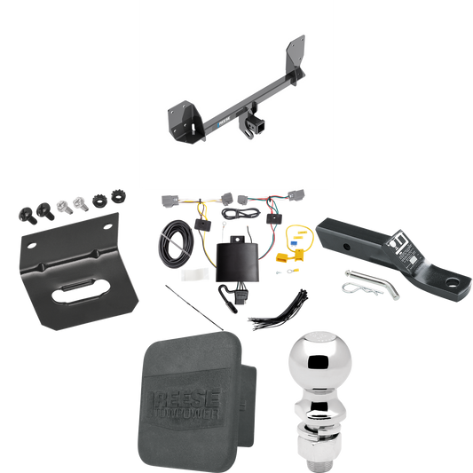 Fits 2016-2023 Volvo XC90 Trailer Hitch Tow PKG w/ 4-Flat Wiring + Ball Mount w/ 2" Drop + 2-5/16" Ball + Wiring Bracket + Hitch Cover By Reese Towpower