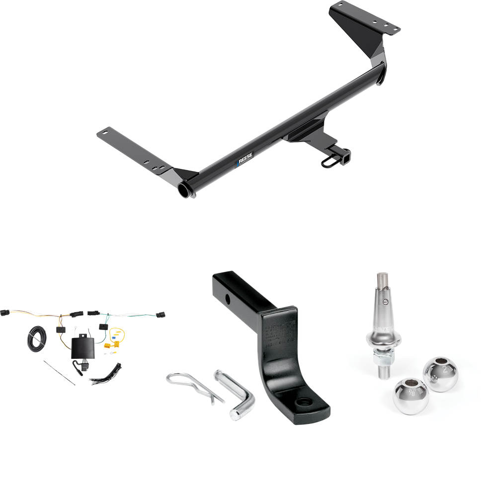 Fits 2021-2023 Chrysler Pacifica Trailer Hitch Tow PKG w/ 4-Flat Wiring Harness + Draw-Bar + Interchangeable 1-7/8" & 2" Balls (For Touring Plus Models) By Reese Towpower