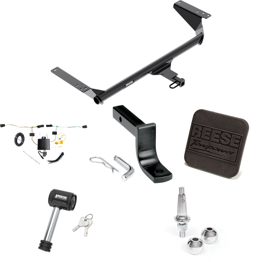 Fits 2021-2023 Chrysler Pacifica Trailer Hitch Tow PKG w/ 4-Flat Wiring Harness + Draw-Bar + Interchangeable 1-7/8" & 2" Balls + Hitch Cover + Hitch Lock (For Touring Models) By Reese Towpower