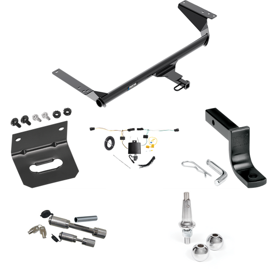 Fits 2021-2023 Chrysler Pacifica Trailer Hitch Tow PKG w/ 4-Flat Wiring Harness + Draw-Bar + Interchangeable 1-7/8" & 2" Balls + Wiring Bracket + Dual Hitch & Coupler Locks (For LX Models) By Reese Towpower