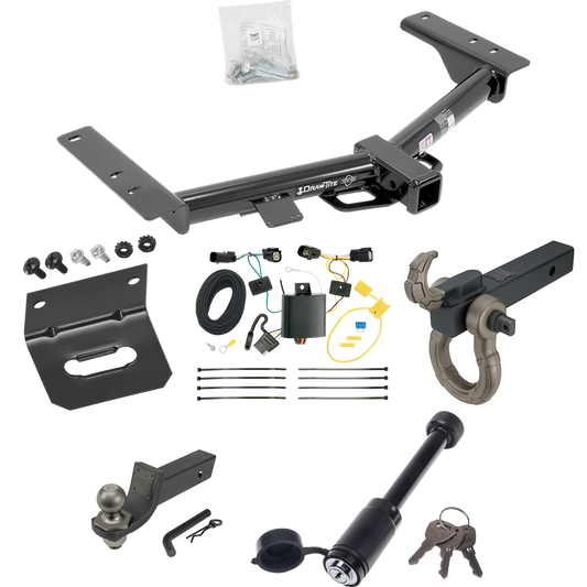 Fits 2015-2023 Ford Transit-250 Trailer Hitch Tow PKG w/ 4-Flat Wiring + Interlock Tactical Starter Kit w/ 2" Drop & 2" Ball + Tactical Hook & Shackle Mount + Tactical Dogbone Lock + Wiring Bracket (Excludes: Cab & Chassis and the Cutaway Models) By