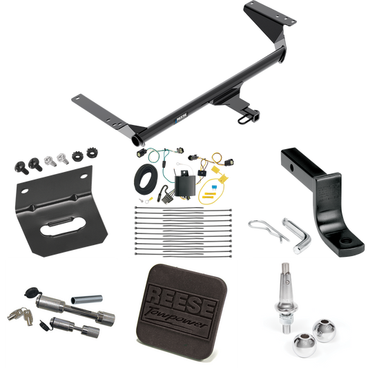 Fits 2017-2020 Chrysler Pacifica Trailer Hitch Tow PKG w/ 4-Flat Wiring Harness + Draw-Bar + Interchangeable 1-7/8" & 2" Balls + Wiring Bracket + Hitch Cover + Dual Hitch & Coupler Locks (For Limited Models) By Reese Towpower