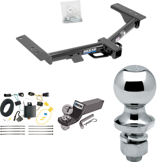 Fits 2015-2023 Ford Transit-150 Trailer Hitch Tow PKG w/ 4-Flat Wiring + Starter Kit Ball Mount w/ 2" Drop & 2" Ball + 1-7/8" Ball (Excludes: Cab & Chassis and the Cutaway Models) By Reese Towpower