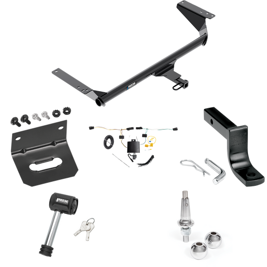 Fits 2021-2023 Chrysler Pacifica Trailer Hitch Tow PKG w/ 4-Flat Wiring Harness + Draw-Bar + Interchangeable 1-7/8" & 2" Balls + Wiring Bracket + Hitch Lock (For Limited Models) By Reese Towpower