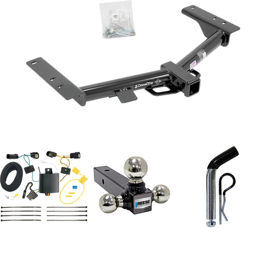 Fits 2015-2023 Ford Transit-150 Trailer Hitch Tow PKG w/ 4-Flat Wiring + Triple Ball Ball Mount 1-7/8" & 2" & 2-5/16" Trailer Balls + Pin/Clip (Excludes: Cab & Chassis and the Cutaway Models) By Draw-Tite