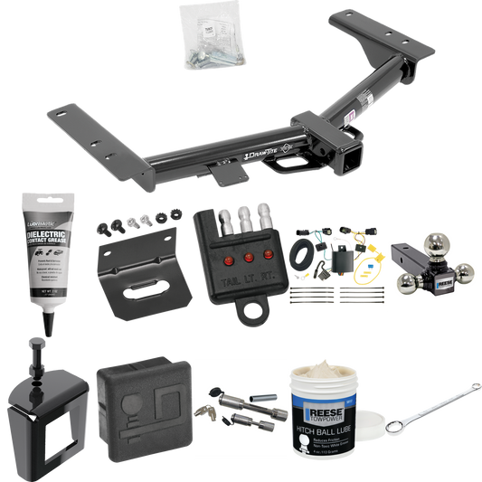 Fits 2015-2023 Ford Transit-250 Trailer Hitch Tow PKG w/ 4-Flat Wiring + Triple Ball Ball Mount 1-7/8" & 2" & 2-5/16" Trailer Balls + Wiring Bracket + Hitch Cover + Dual Hitch & Coupler Locks + Wiring Tester + Ball Lube + Electric Grease + Ball Wrenc