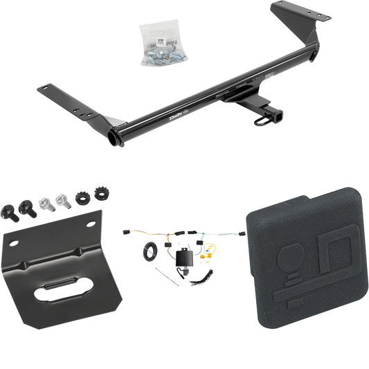 Fits 2021-2023 Chrysler Pacifica Trailer Hitch Tow PKG w/ 4-Flat Wiring Harness + Hitch Cover (For LX Models) By Draw-Tite