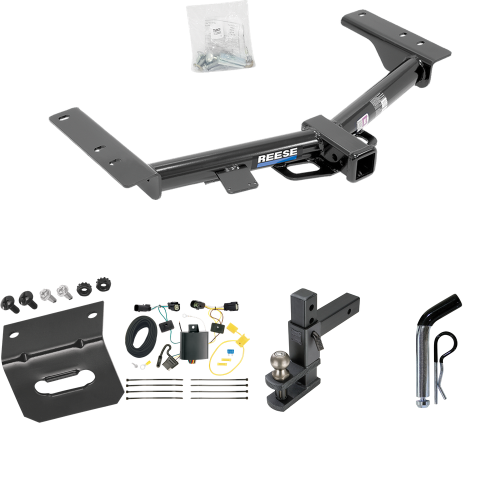 Fits 2015-2023 Ford Transit-350 Trailer Hitch Tow PKG w/ 4-Flat Wiring Harness + Adjustable Drop Rise Clevis Hitch Ball Mount w/ 2" Ball + Pin/Clip + Wiring Bracket (For Single Rear Wheel w/148" Wheelbase, Except Cab & Chassis and the Cutaway Models)