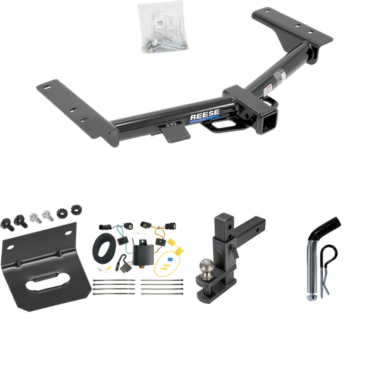 Fits 2015-2023 Ford Transit-350 Trailer Hitch Tow PKG w/ 4-Flat Wiring Harness + Adjustable Drop Rise Clevis Hitch Ball Mount w/ 2" Ball + Pin/Clip + Wiring Bracket (For Single Rear Wheel w/148" Wheelbase, Except Cab & Chassis and the Cutaway Models)