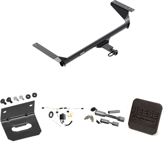 Fits 2021-2023 Chrysler Pacifica Trailer Hitch Tow PKG w/ 4-Flat Wiring Harness + Hitch Cover + Dual Hitch & Coupler Locks (For LX Models) By Reese Towpower