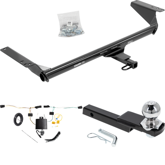 Fits 2021-2023 Chrysler Pacifica Trailer Hitch Tow PKG w/ 4-Flat Wiring Harness + Interlock Starter Kit w/ 2" Ball 1-1/4" Drop 3/4" Rise (For LX Models) By Draw-Tite