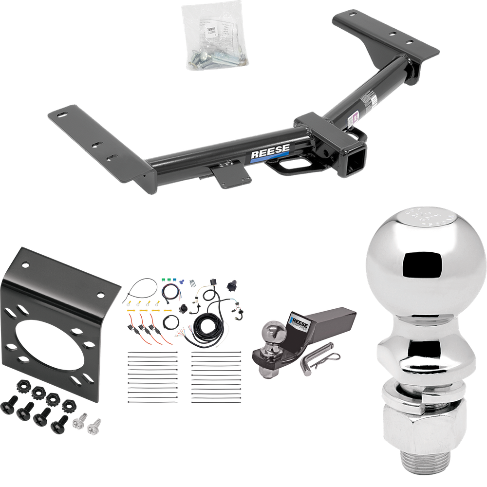 Fits 2015-2023 Ford Transit-150 Trailer Hitch Tow PKG w/ 7-Way RV Wiring + 2" & 2-5/16" Ball + Drop Mount (Excludes: Cab & Chassis and the Cutaway Models) By Reese Towpower