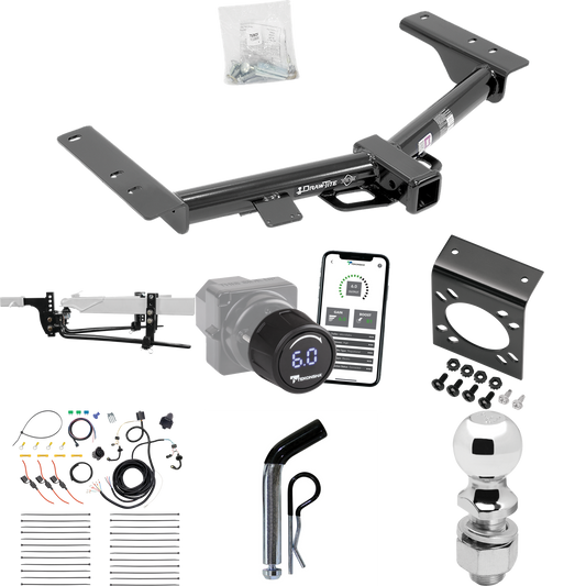 Fits 2015-2023 Ford Transit-250 Trailer Hitch Tow PKG w/ 8K Round Bar Weight Distribution Hitch w/ 2-5/16" Ball + 2" Ball + Pin/Clip + Tekonsha Prodigy iD Bluetooth Wireless Brake Control + 7-Way RV Wiring (Excludes: Cab & Chassis and the Cutaway Mod