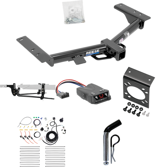 Fits 2015-2023 Ford Transit-350 Trailer Hitch Tow PKG w/ 8K Round Bar Weight Distribution Hitch w/ 2-5/16" Ball + Pin/Clip + Tekonsha Brakeman IV Brake Control + 7-Way RV Wiring (For Single Rear Wheel w/148" Wheelbase, Except Cab & Chassis and the Cu