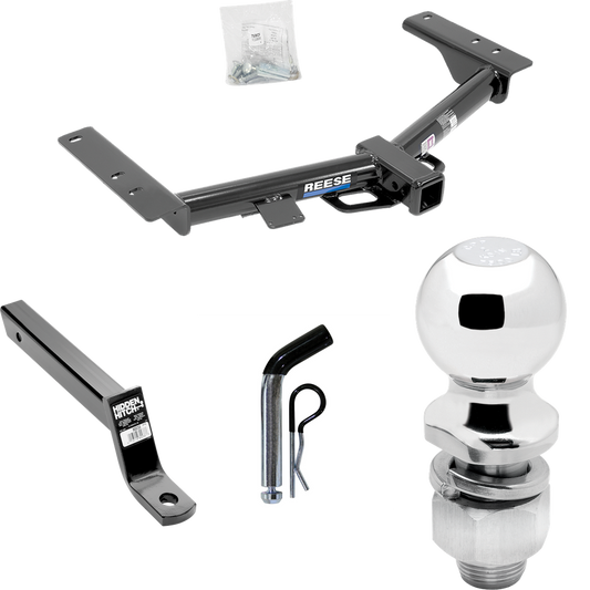 Fits 2015-2023 Ford Transit-350 Trailer Hitch Tow PKG w/ Extended 16" Long Ball Mount w/ 4" Drop + Pin/Clip + 2" Ball (Excludes: Single Rear Wheel w/148" Wheelbase or Cab & Chassis and the Cutaway Models) By Reese Towpower