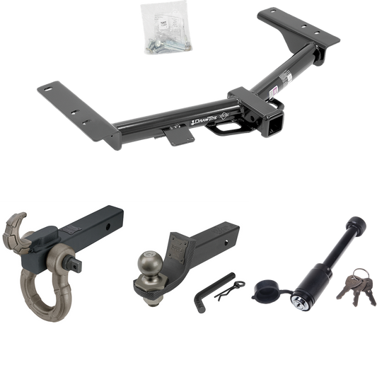 Fits 2015-2023 Ford Transit-350 Trailer Hitch Tow PKG + Interlock Tactical Starter Kit w/ 2" Drop & 2" Ball + Tactical Hook & Shackle Mount + Tactical Dogbone Lock (For Single Rear Wheel w/148" Wheelbase, Except Cab & Chassis and the Cutaway Models)