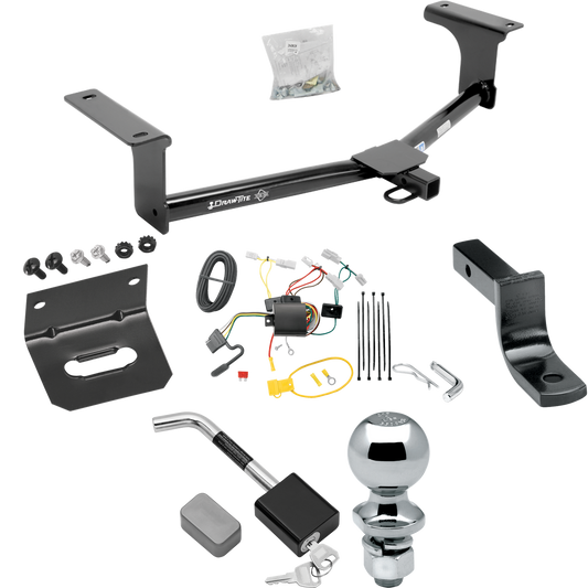 Se adapta al paquete de enganche de remolque Mazda 3 2014-2018 con arnés de cableado plano de 4 + barra de tracción + bola de 2" + soporte de cableado + bloqueo de enganche (para modelos sedán) de Draw-Tite