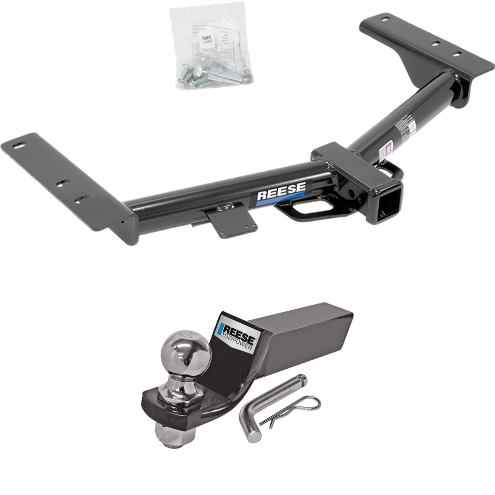 Fits 2015-2023 Ford Transit-350 Trailer Hitch Tow PKG w/ Starter Kit Ball Mount w/ 2" Drop & 2" Ball (Excludes: Single Rear Wheel w/148" Wheelbase or Cab & Chassis and the Cutaway Models) By Reese Towpower