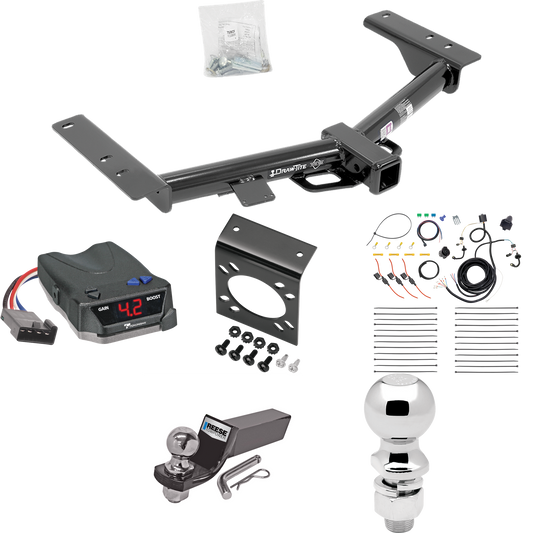 Fits 2015-2023 Ford Transit-150 Trailer Hitch Tow PKG w/ Tekonsha BRAKE-EVN Brake Control + 7-Way RV Wiring + 2" & 2-5/16" Ball & Drop Mount (Excludes: Cab & Chassis and the Cutaway Models) By Draw-Tite