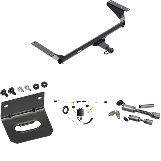 Fits 2021-2023 Chrysler Pacifica Trailer Hitch Tow PKG w/ 4-Flat Wiring Harness + Wiring Bracket + Dual Hitch & Coupler Locks (For Limited Models) By Reese Towpower