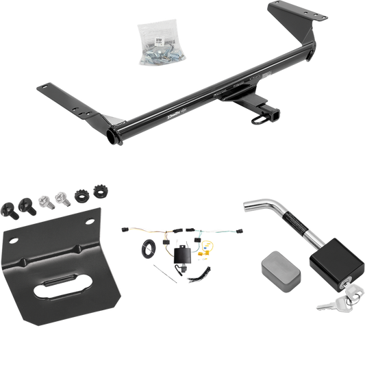 Fits 2021-2023 Chrysler Pacifica Trailer Hitch Tow PKG w/ 4-Flat Wiring Harness + Wiring Bracket + Hitch Lock (For LX Models) By Draw-Tite