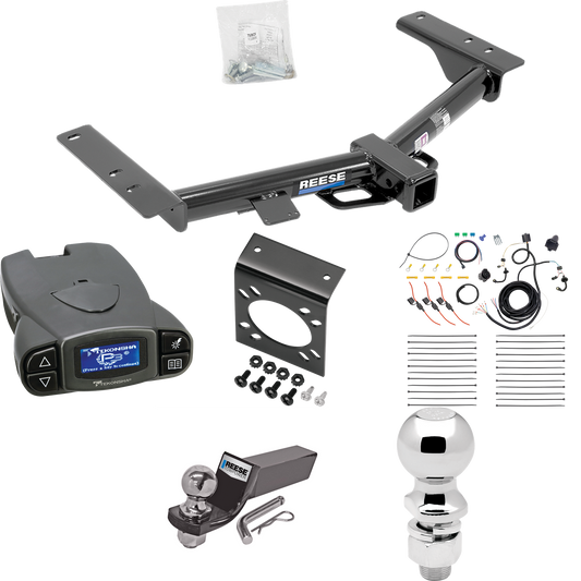 Fits 2015-2023 Ford Transit-350 Trailer Hitch Tow PKG w/ Tekonsha Prodigy P3 Brake Control + 7-Way RV Wiring + 2" & 2-5/16" Ball & Drop Mount (For Single Rear Wheel w/148" Wheelbase, Except Cab & Chassis and the Cutaway Models) By Reese Towpower