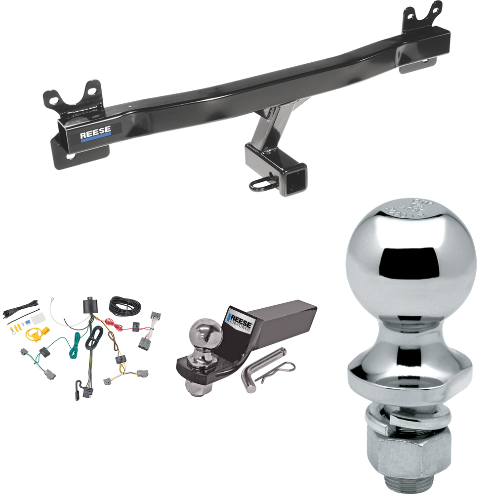 Fits 2008-2016 Volvo XC70 Trailer Hitch Tow PKG w/ 4-Flat Wiring + Starter Kit Ball Mount w/ 2" Drop & 2" Ball + 1-7/8" Ball By Reese Towpower