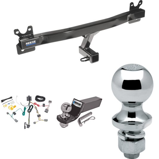 Fits 2008-2016 Volvo XC70 Trailer Hitch Tow PKG w/ 4-Flat Wiring + Starter Kit Ball Mount w/ 2" Drop & 2" Ball + 1-7/8" Ball By Reese Towpower