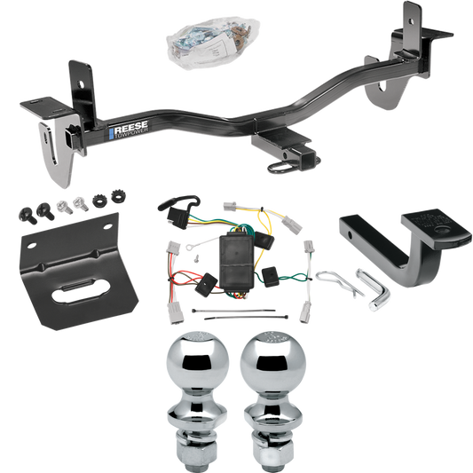 Fits 2010-2013 Mazda 3 Trailer Hitch Tow PKG w/ 4-Flat Wiring Harness + Draw-Bar + 1-7/8" + 2" Ball + Wiring Bracket (For Sedan, w/Grand Touring LED Taillights Models) By Reese Towpower