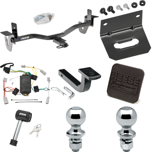 Fits 2010-2013 Mazda 3 Trailer Hitch Tow PKG w/ 4-Flat Wiring Harness + Draw-Bar + 1-7/8" + 2" Ball + Wiring Bracket + Hitch Cover + Hitch Lock (For Sedan, Except w/Grand Touring LED Taillights Models) By Reese Towpower