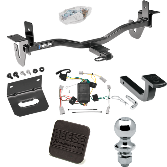 Fits 2010-2013 Mazda 3 Trailer Hitch Tow PKG w/ 4-Flat Wiring Harness + Draw-Bar + 1-7/8" Ball + Wiring Bracket + Hitch Cover (For Sedan, w/Grand Touring LED Taillights Models) By Reese Towpower