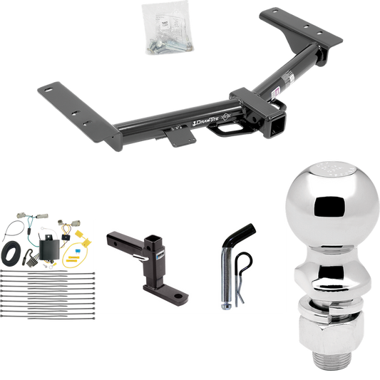 Fits 2015-2023 Ford Transit-350 Trailer Hitch Tow PKG w/ 4-Flat Wiring + Adjustable Drop Rise Ball Mount + Pin/Clip + 2-5/16" Ball (Excludes: Single Rear Wheel w/148" Wheelbase or Cab & Chassis and the Cutaway Models) By Draw-Tite