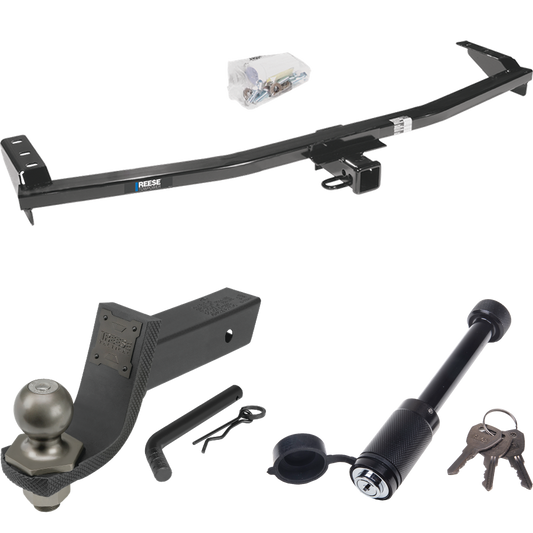 Fits 2001-2006 Acura MDX Trailer Hitch Tow PKG + Interlock Tactical Starter Kit w/ 3-1/4" Drop & 2" Ball + Tactical Dogbone Lock (Excludes: w/Full Size Spare Tire Models) By Reese Towpower