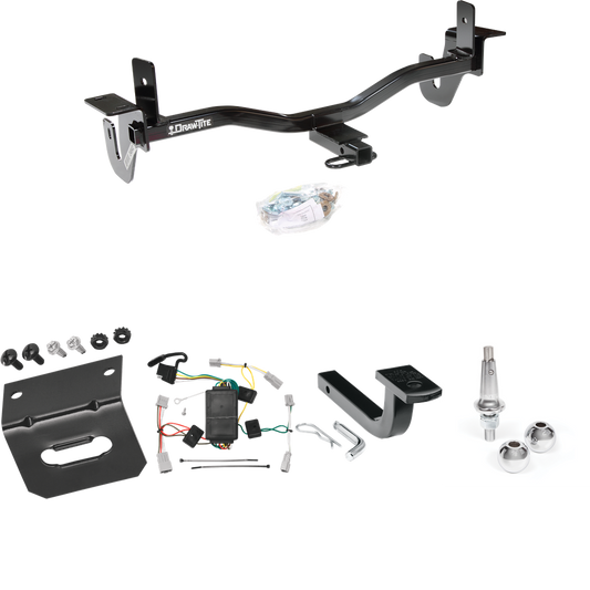 Fits 2010-2013 Mazda 3 Trailer Hitch Tow PKG w/ 4-Flat Wiring Harness + Draw-Bar + Interchangeable 1-7/8" & 2" Balls + Wiring Bracket (For Sedan, Except w/Grand Touring LED Taillights Models) By Draw-Tite