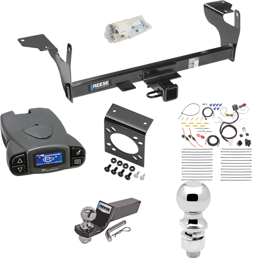 Se adapta al paquete de enganche de remolque Volvo XC60 2010-2017 con control de freno Tekonsha Prodigy P3 + cableado RV de 7 vías + soporte de bola y caída de 2" y 2-5/16" de Reese Towpower