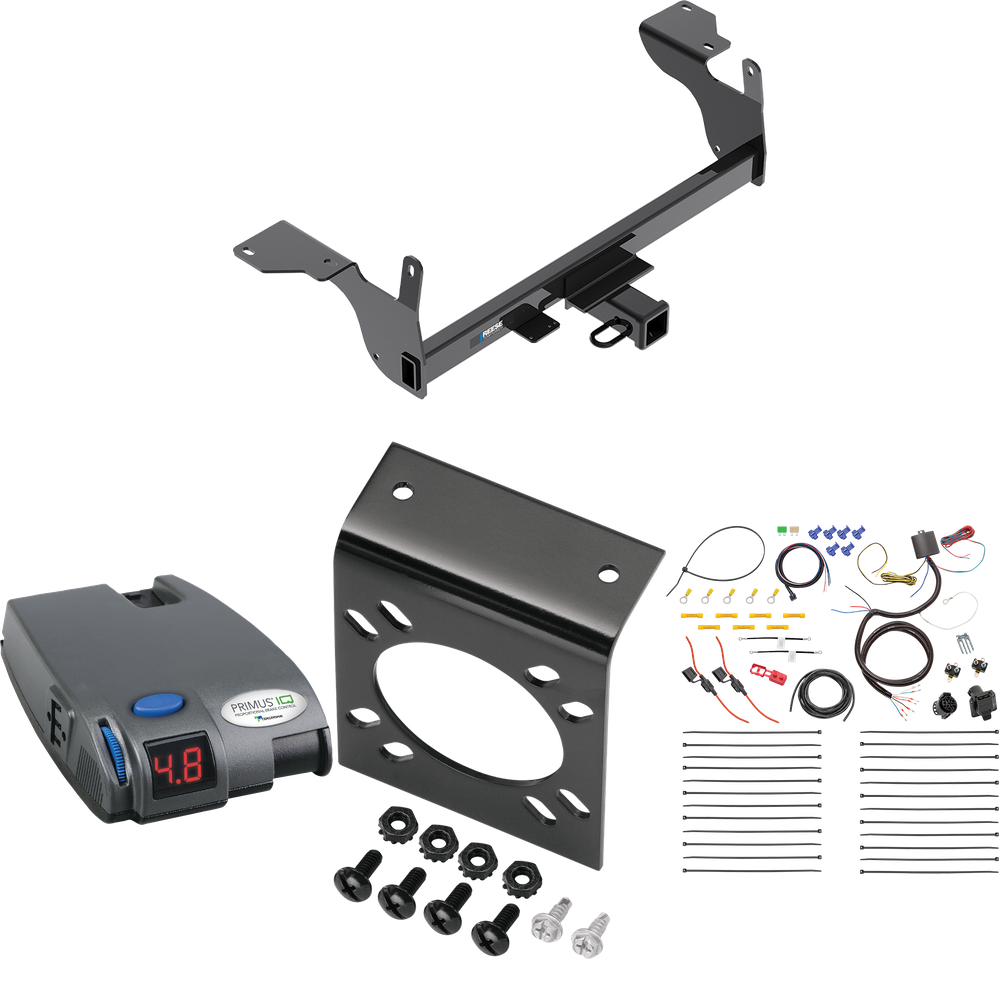 Fits 2014-2017 Volvo XC60 Trailer Hitch Tow PKG w/ Tekonsha Primus IQ Brake Control + 7-Way RV Wiring By Reese Towpower