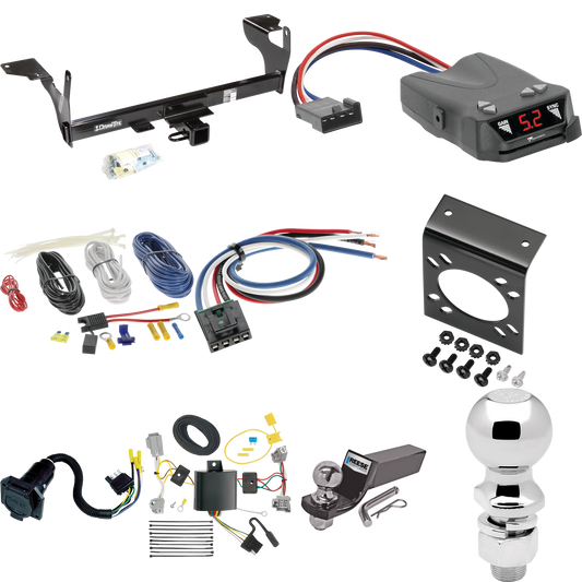 Se adapta al paquete de enganche de remolque Volvo XC60 2010-2017 con control de freno Tekonsha Brakeman IV + adaptador de cableado BC genérico + cableado RV de 7 vías + soporte de bola y caída de 2" y 2-5/16" de Draw-Tite