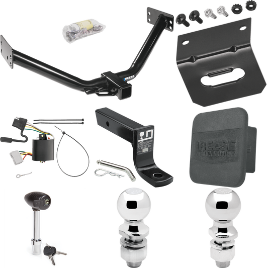 Fits 2007-2013 Acura MDX Trailer Hitch Tow PKG w/ 4-Flat Wiring + Ball Mount w/ 4" Drop + 2" Ball + 2-5/16" Ball + Wiring Bracket + Hitch Lock + Hitch Cover (Excludes: w/Full Size Spare Tire or w/Rear Sport Bumper Option Models) By Reese Towpower