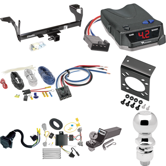 Se adapta al paquete de enganche de remolque Volvo XC60 2010-2017 con control de freno Tekonsha BRAKE-EVN + adaptador de cableado BC genérico + cableado RV de 7 vías + soporte de bola y caída de 2" y 2-5/16" de Draw-Tite